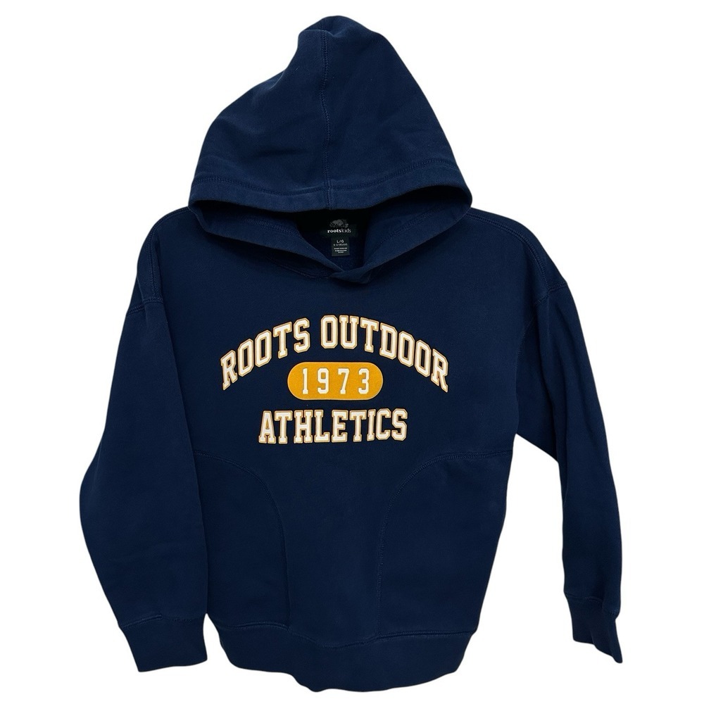 Roots Kids‎ Hoodie Sweatshirt Hood Heather Navy Blue Size Large 9-10 Years
